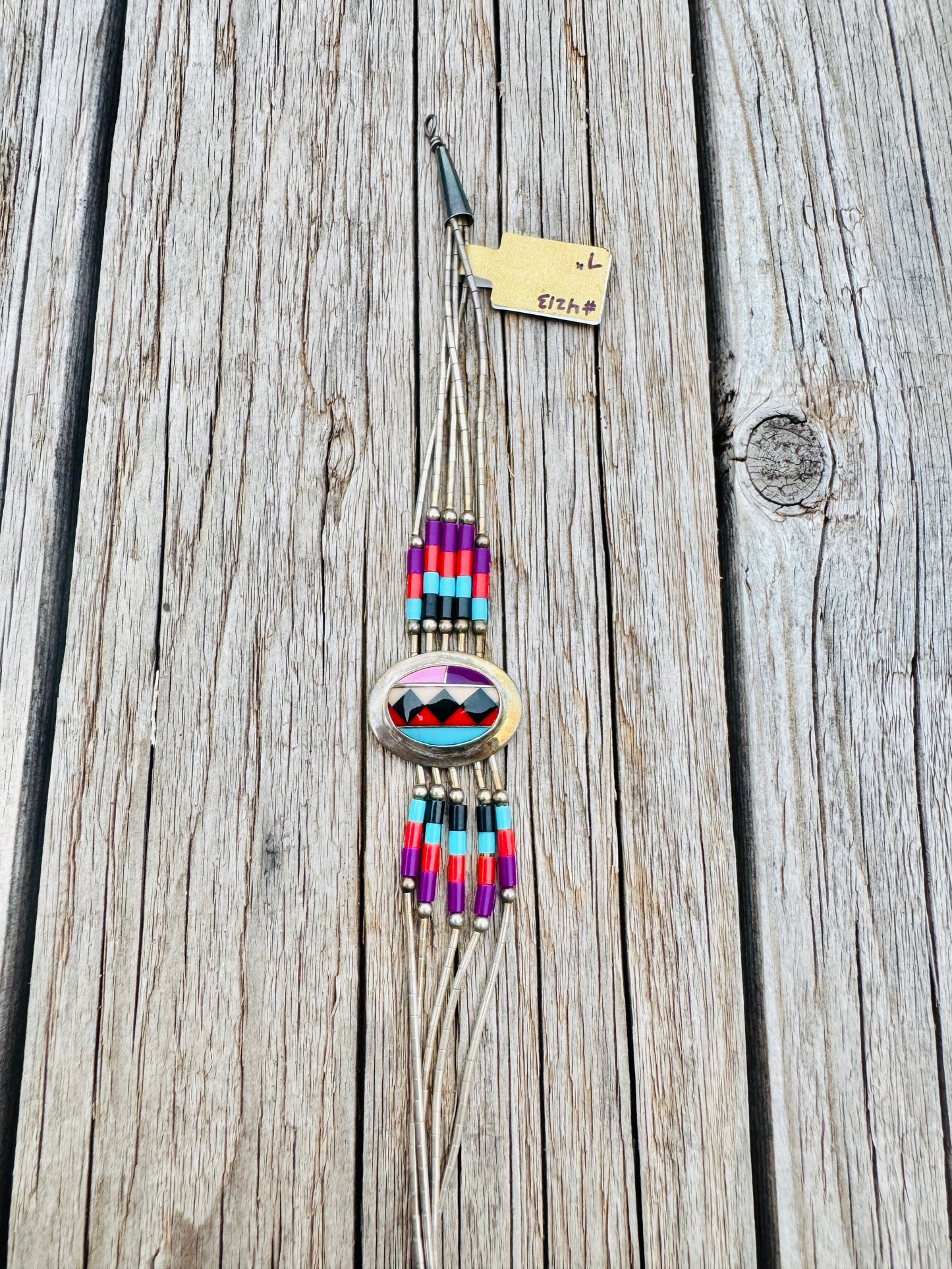 Native American Sterling Silver Multi-Stone Bracelet