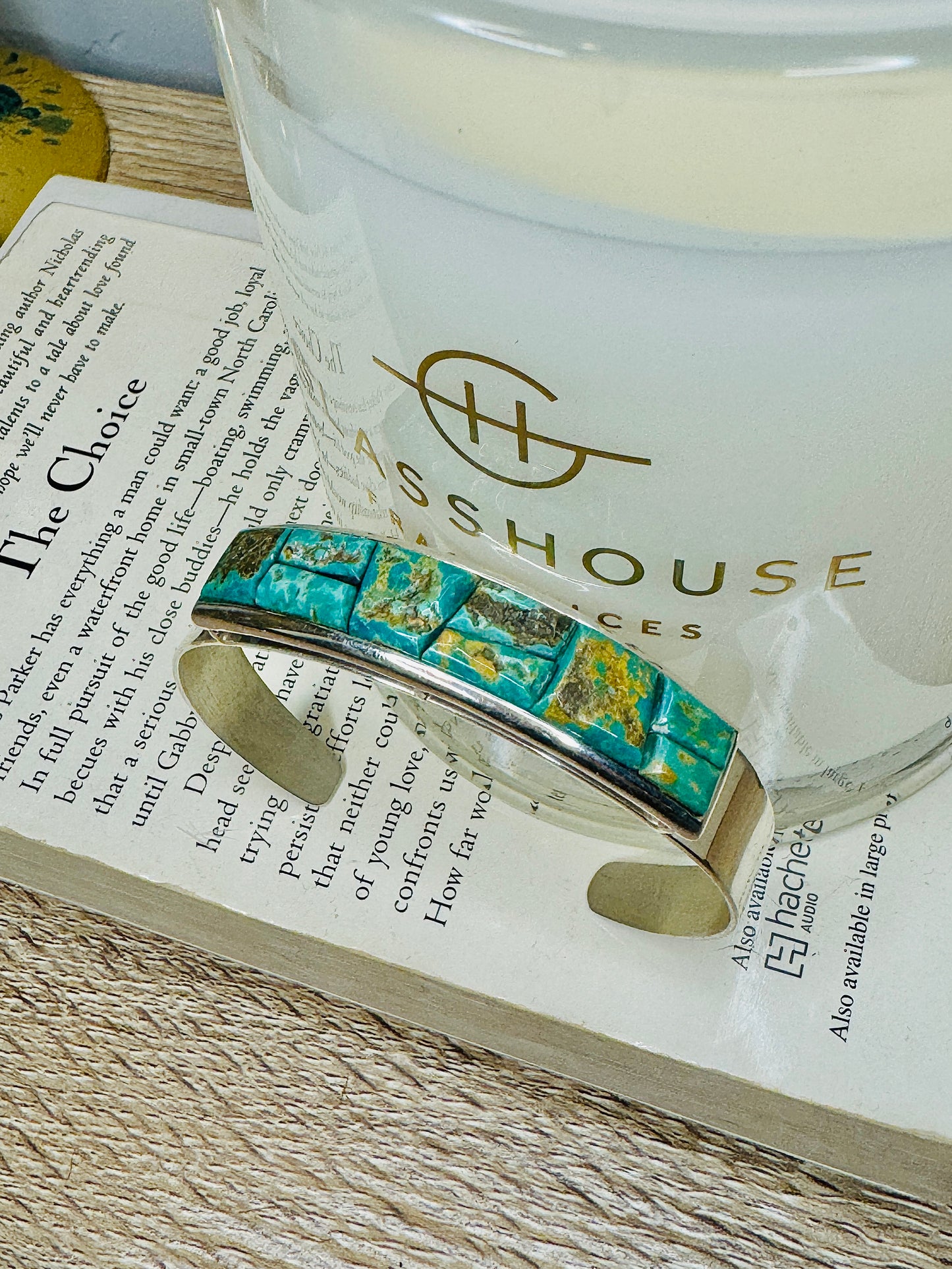 Sterling Silver Raw Green Turquoise Cuff Bracelet