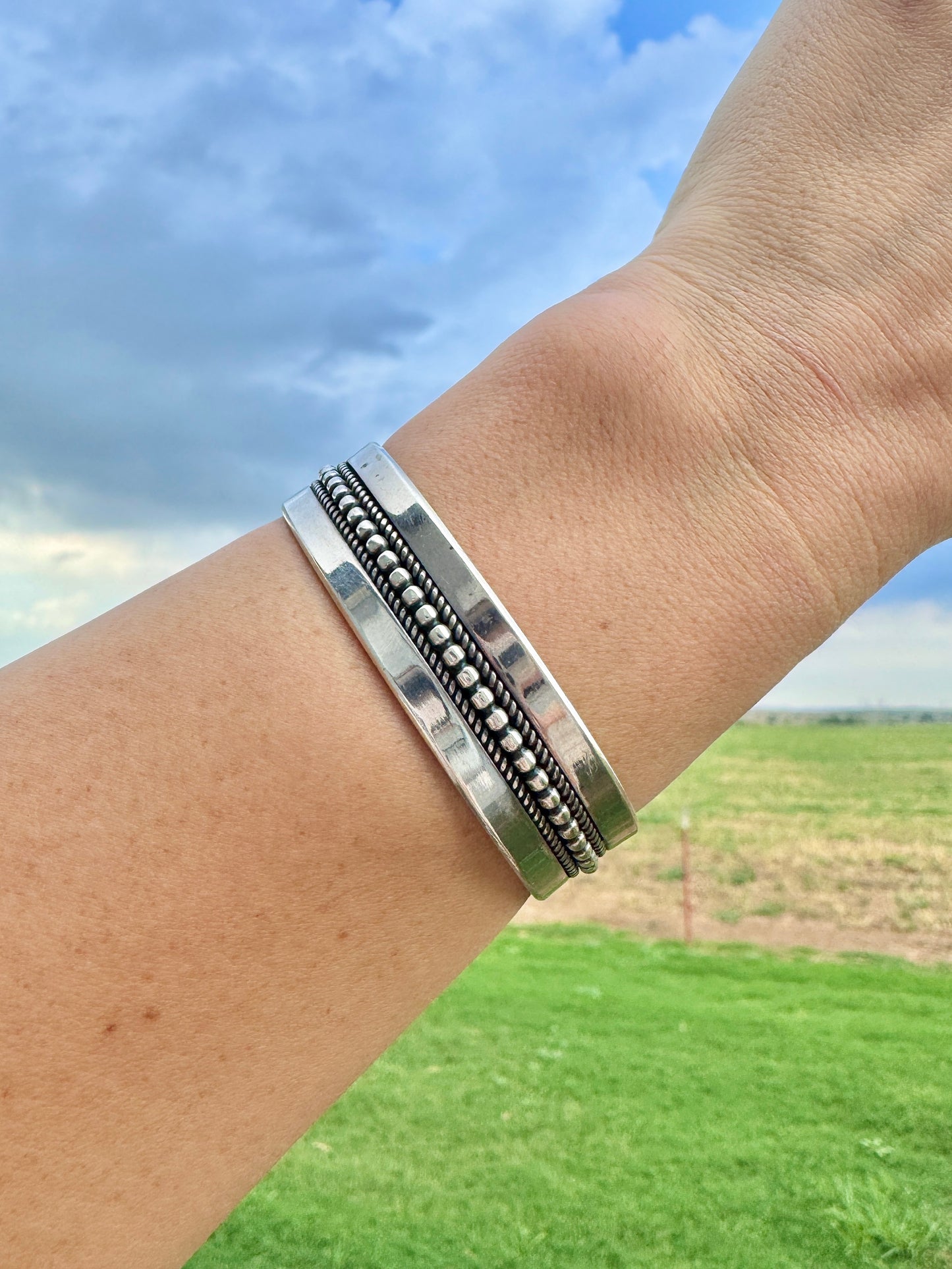 Sterling Silver Solid Signed Bracelet Cuff