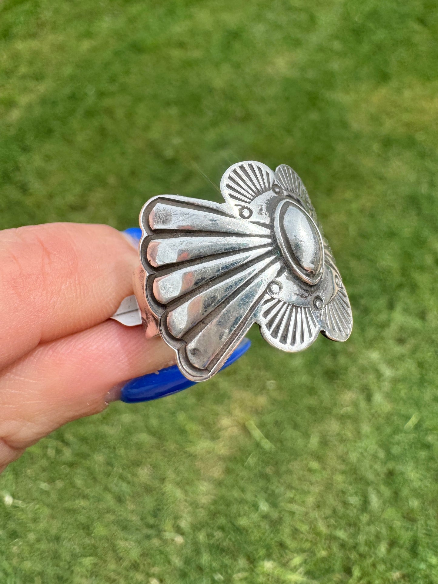 Western Sterling Silver Bow Tie Concho Ring