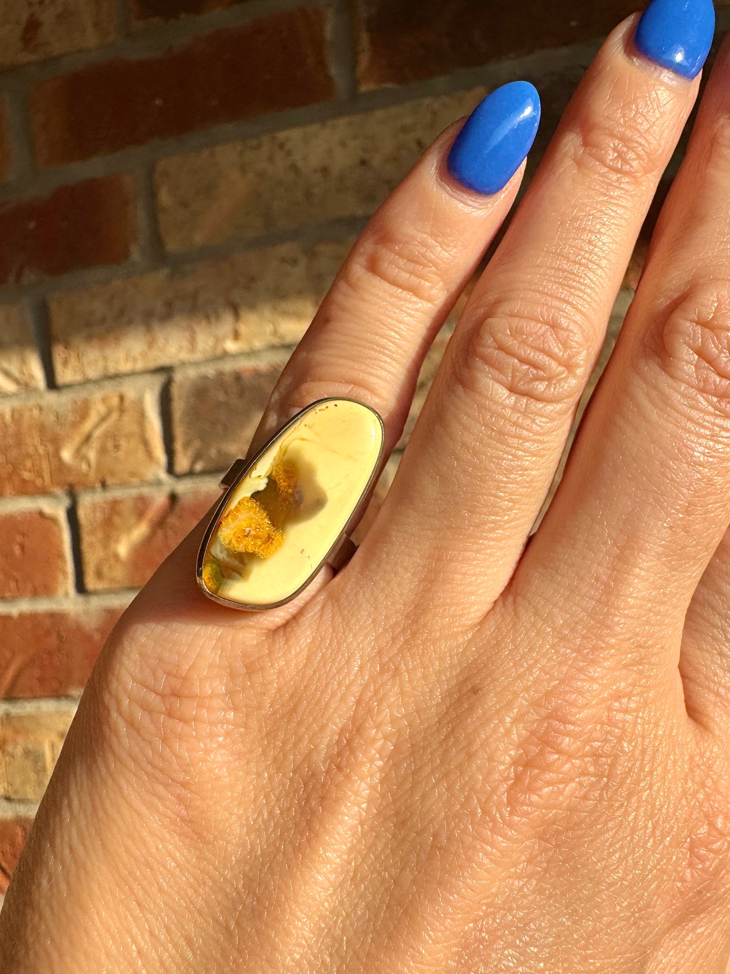 Vintage Sterling Silver Agate Ring