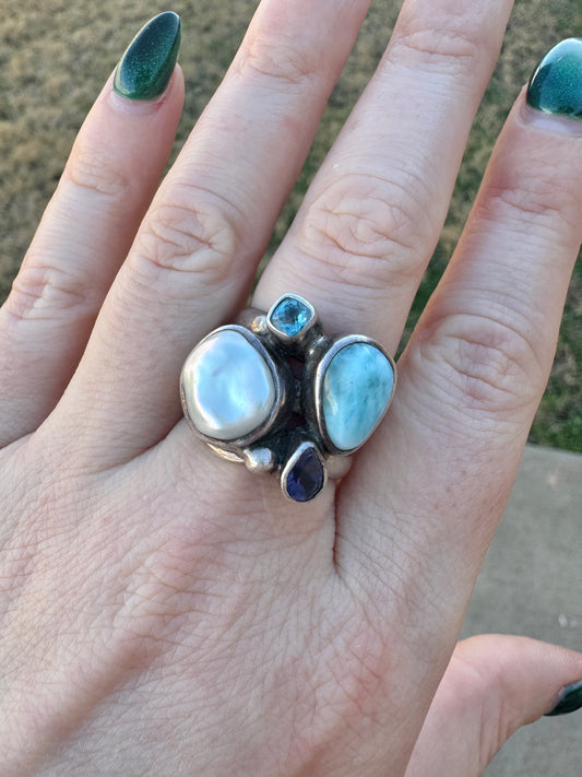 Sterling Silver Multi-Stone Ring