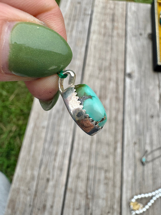 Vintage Sterling Turquoise Charm Pendant