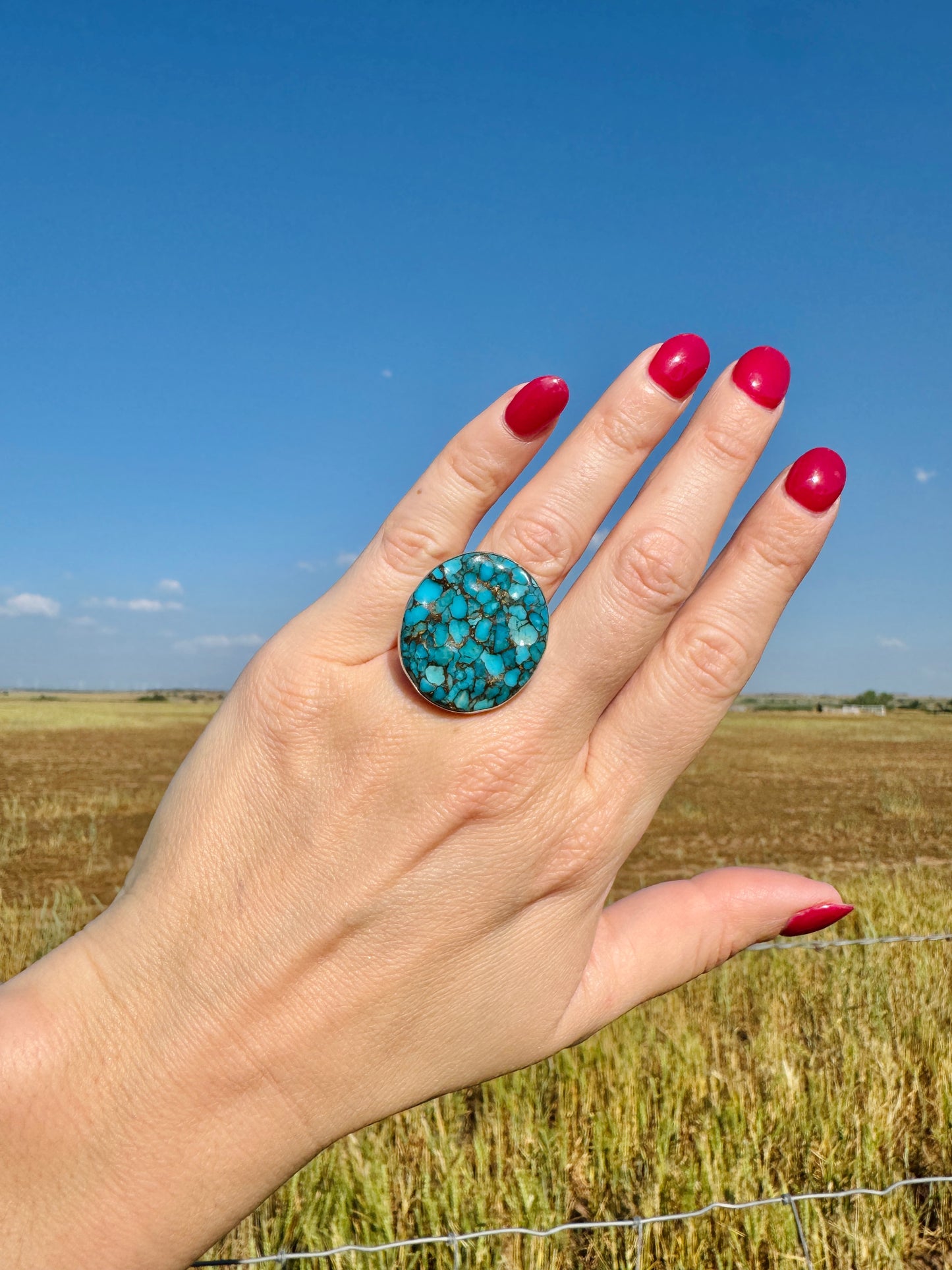 Large Sterling Silver Turquoise Ring