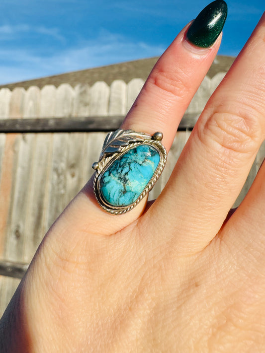 Native American Sterling Silver Turquoise Ring