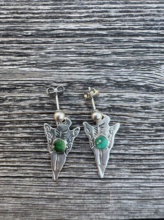 Arrowhead Sterling and Turquoise Earrings