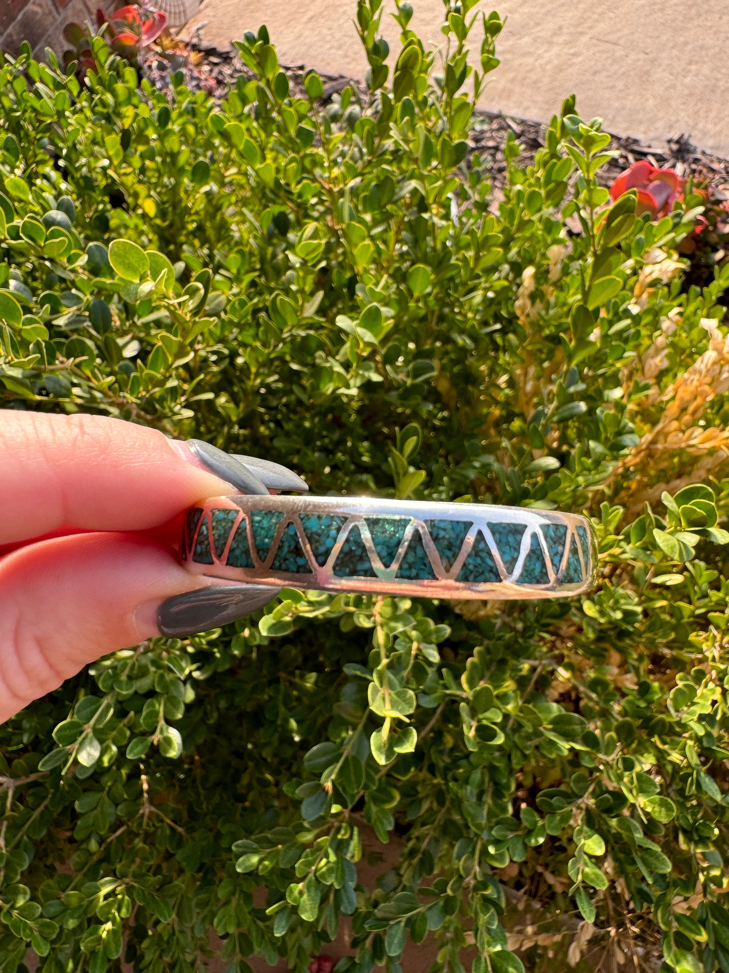 Vintage Sterling Silver Turquoise Cuff Bracelet