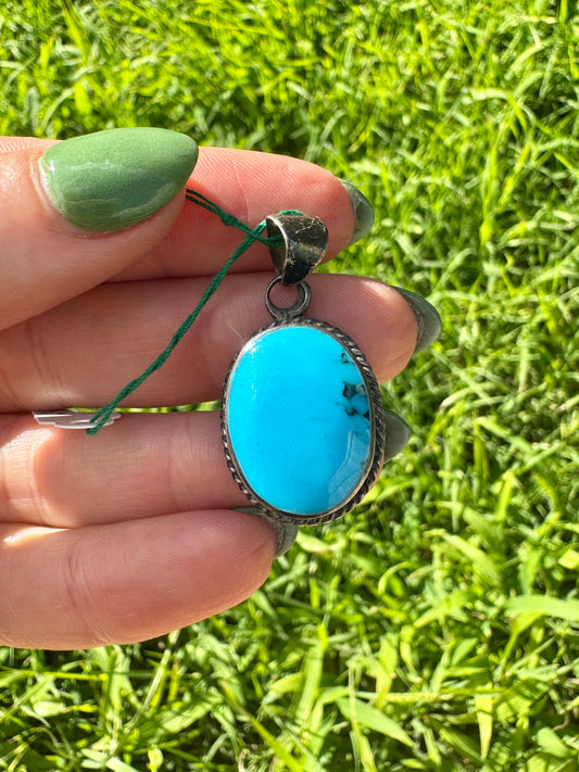 Sterling Silver Turquoise Pendant Charm