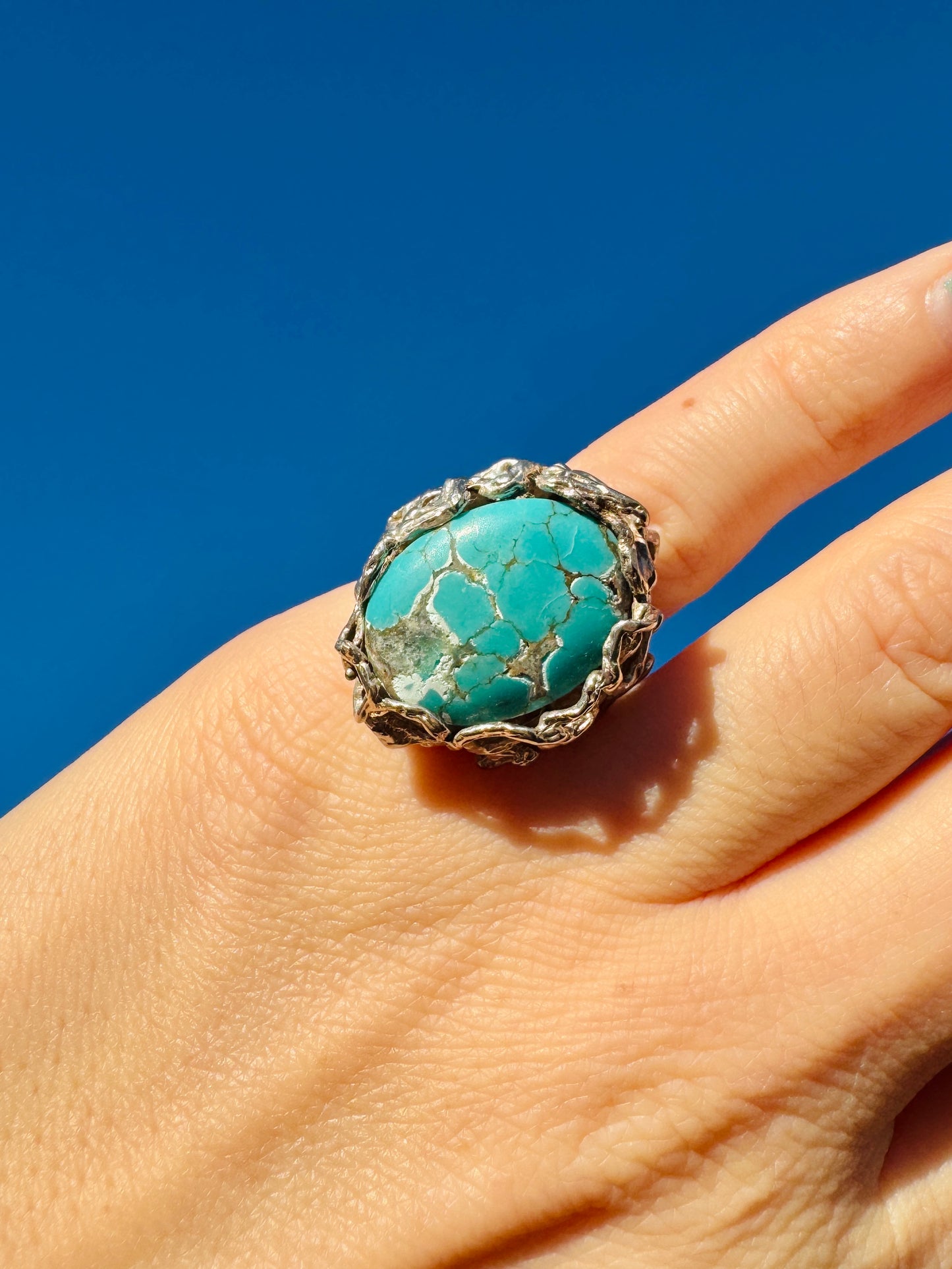 Sterling Silver Turquoise Nest Ring