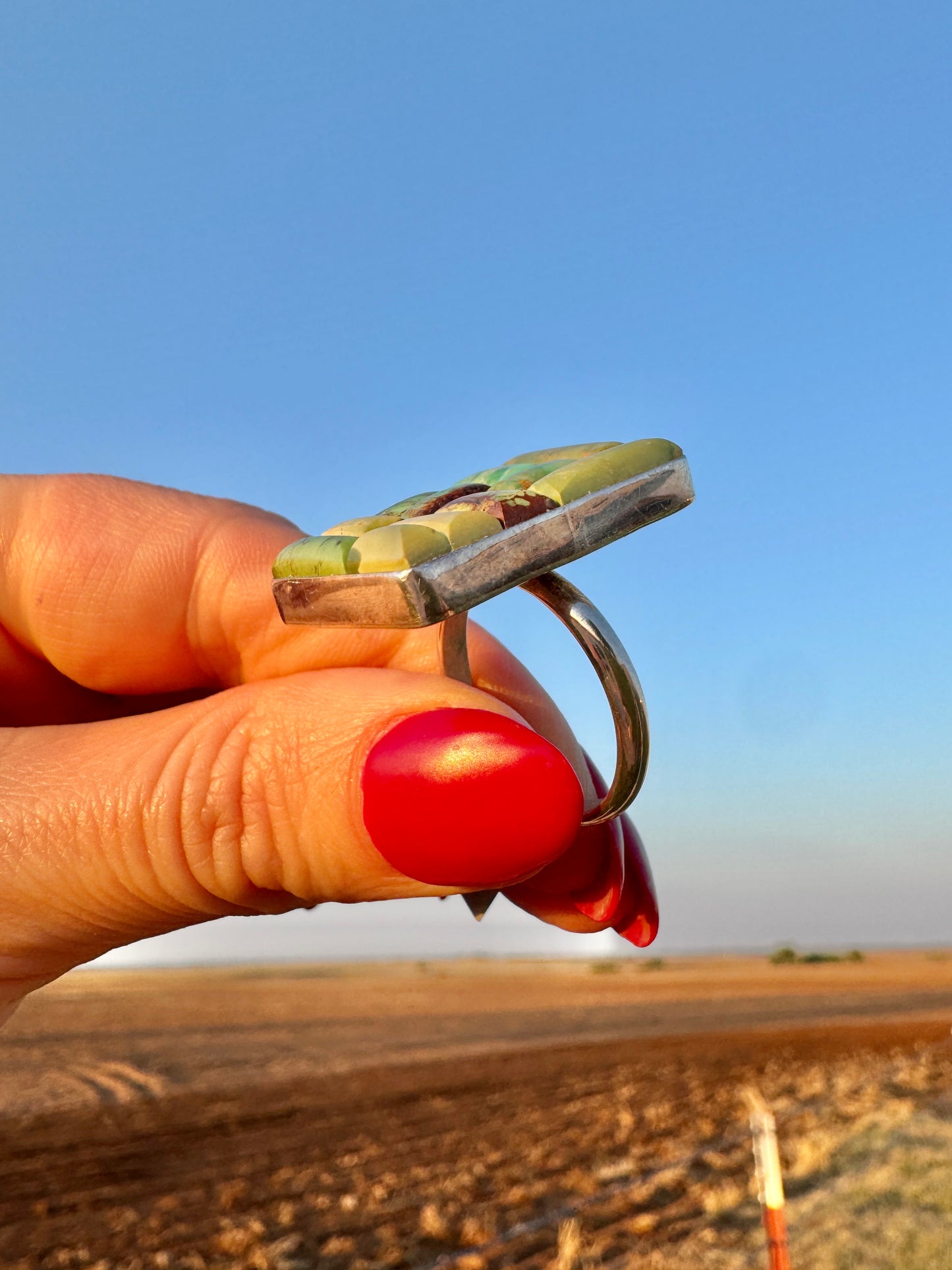 Sterling Silver Green Turquoise Ring