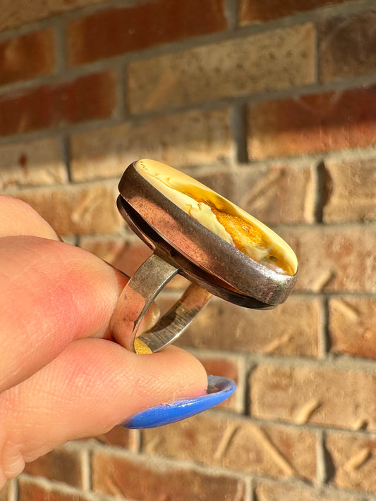 Vintage Sterling Silver Agate Ring