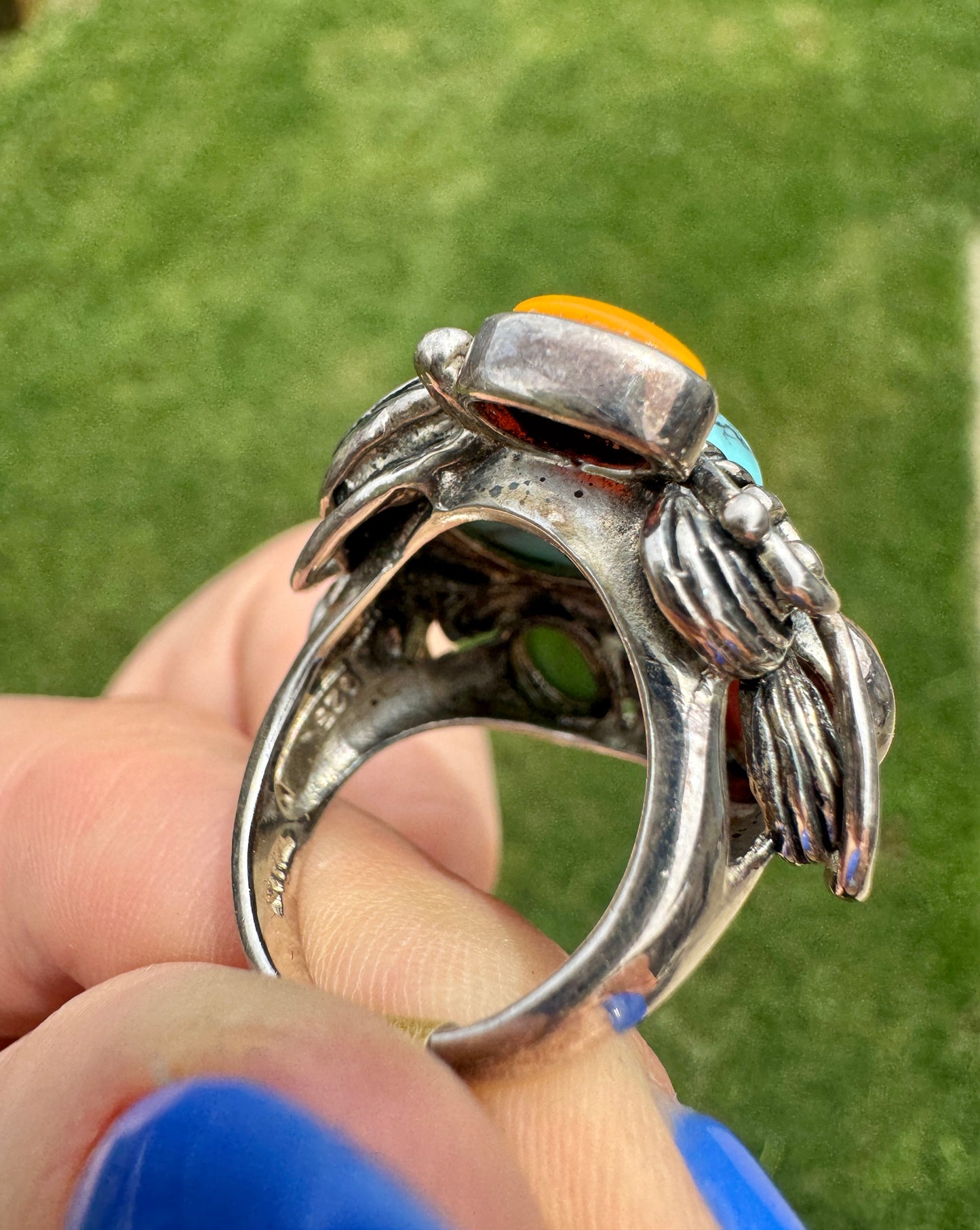Sterling Silver Multi-Stone Turquoise Nest Ring
