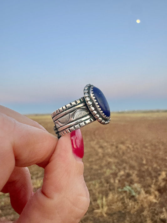 Vintage Sterling Silver Blue Lapis Ring