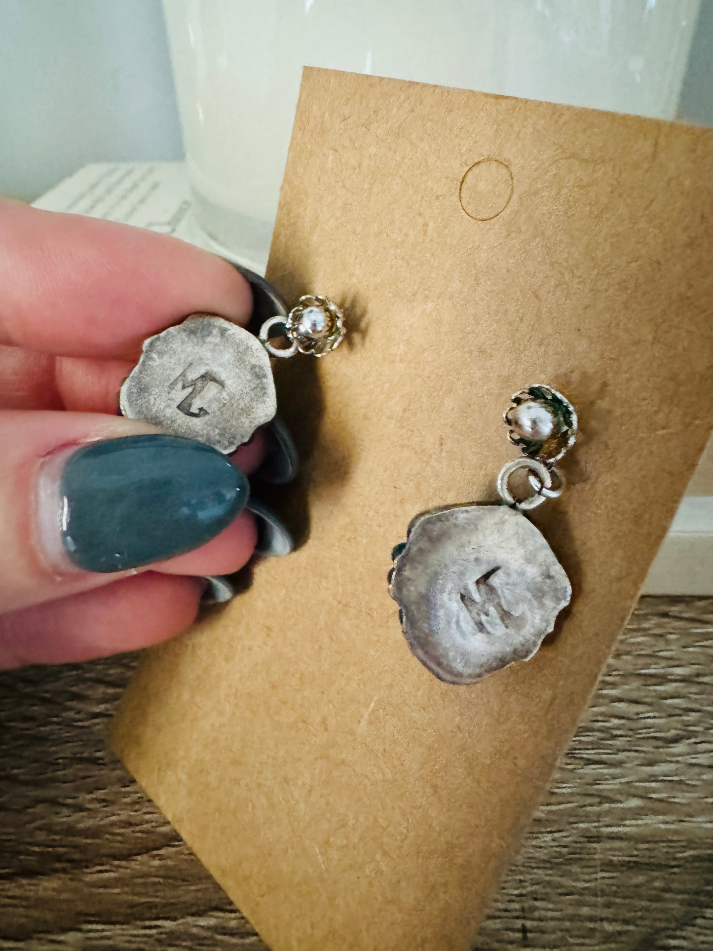 Sterling Turquoise Signed Earrings