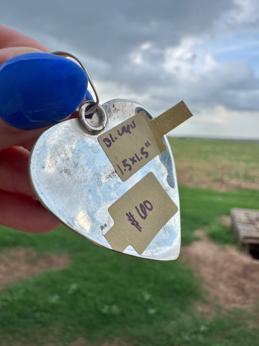 Sterling Silver Blue Lapis Heart Pendant