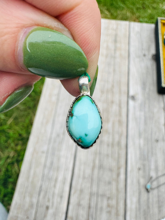 Vintage Sterling Turquoise Charm Pendant
