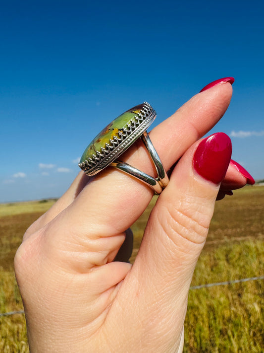 Sterling Silver Green Turquoise Ring
