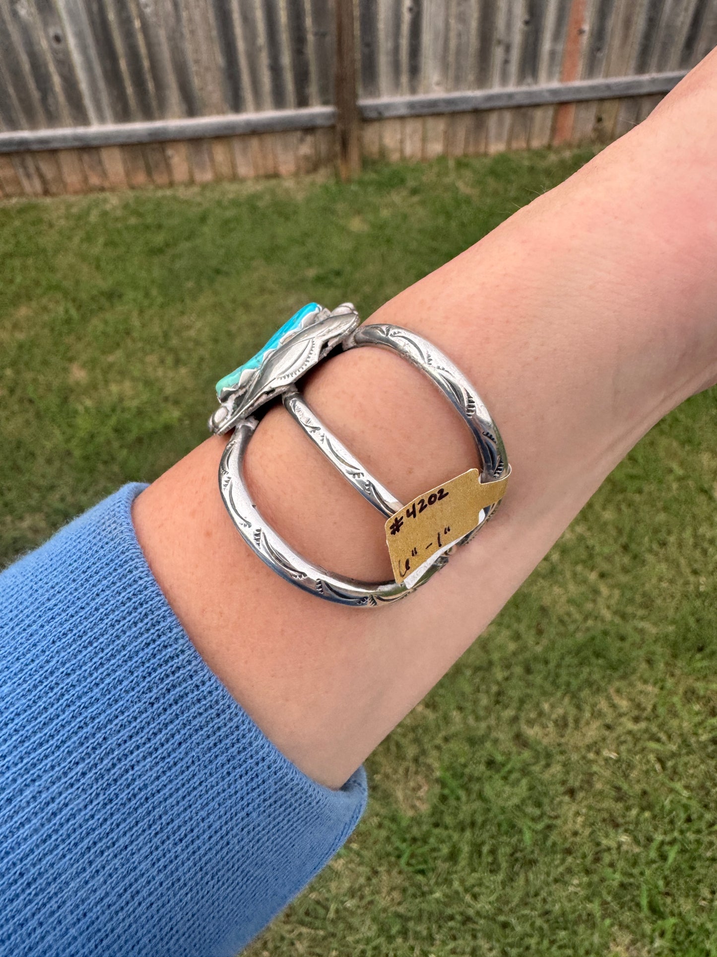 Vintage Sterling Silver Turquoise Cuff