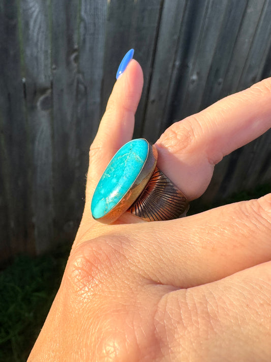 Copper Turquoise Ring