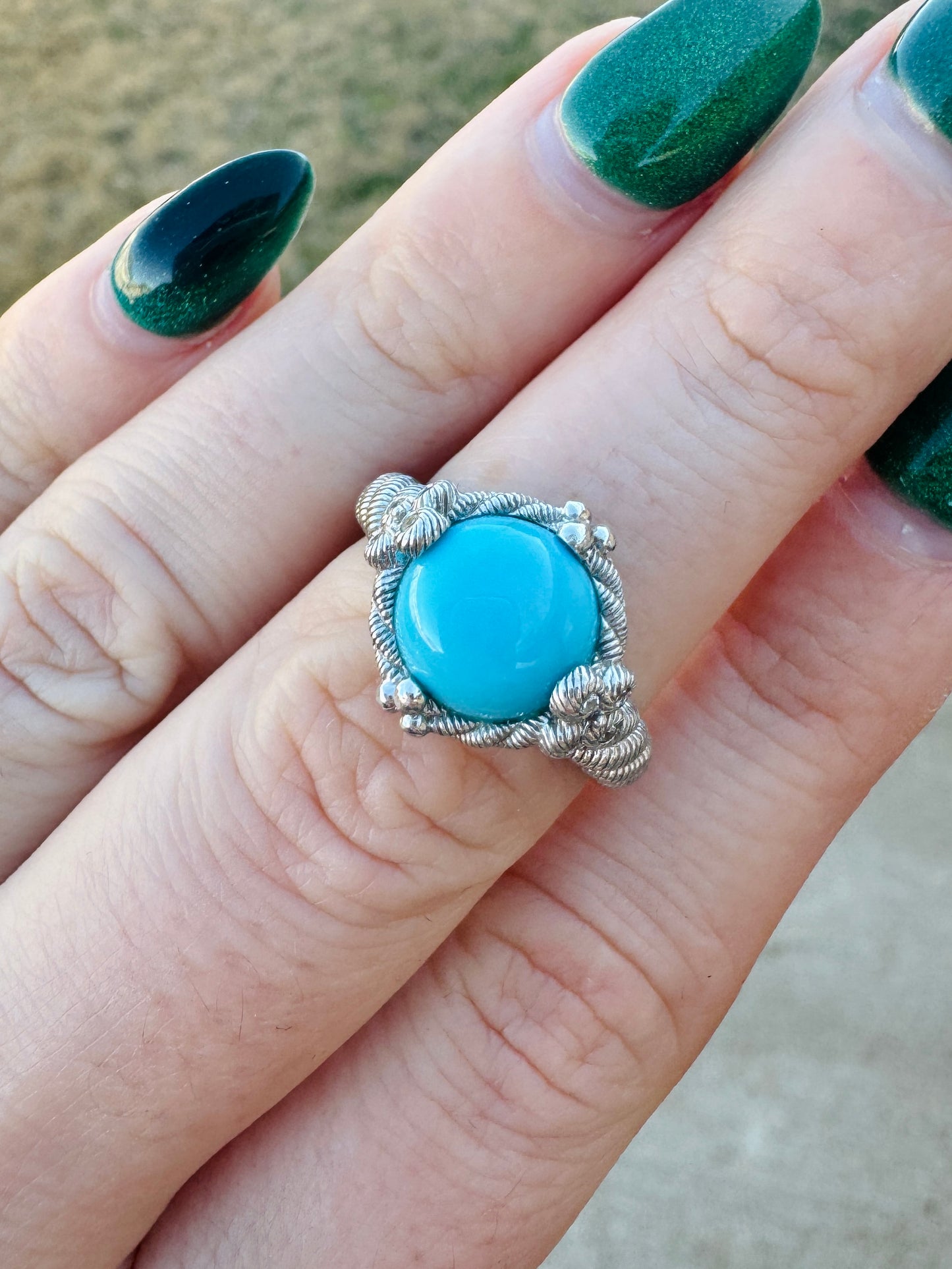 Sterling Silver Judith Ripka Sleeping Beauty Turquoise Ring
