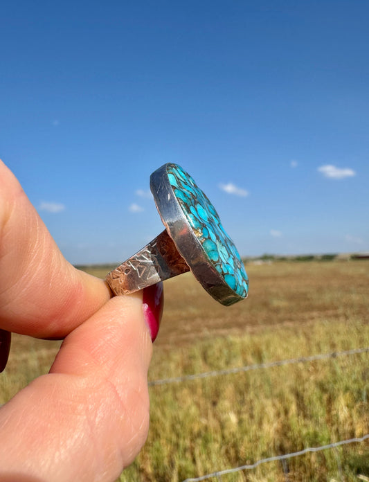 Large Sterling Silver Turquoise Ring