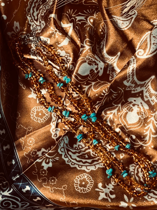 Amber + Turquoise Necklaces (set of 2)