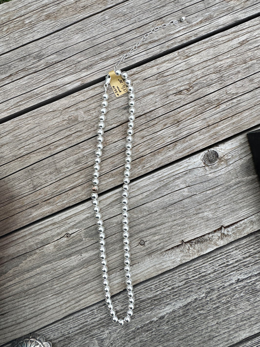 Sterling Silver 6mm Bead Necklace