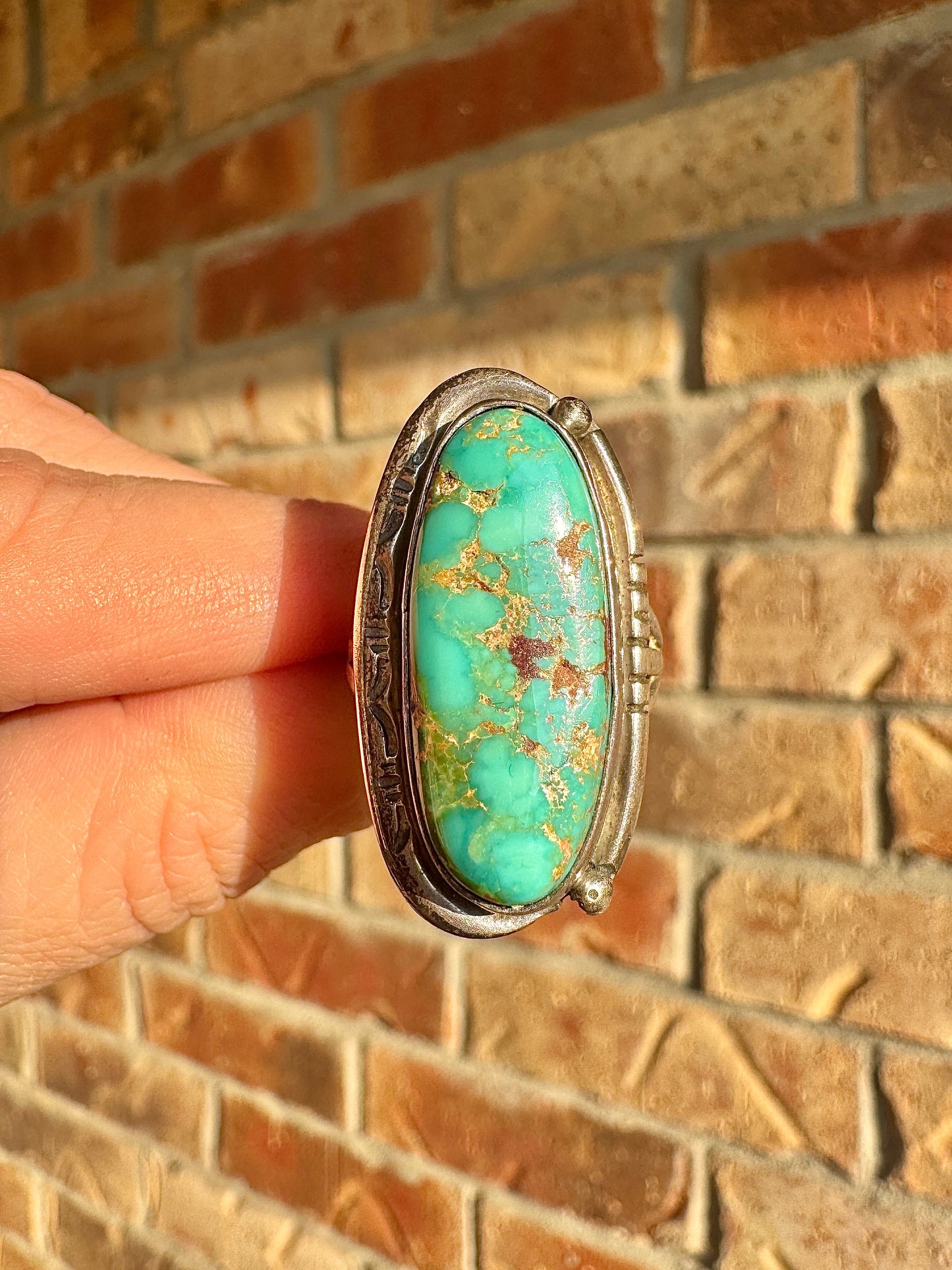 Vintage Sterling Silver Kingmans Turquoise Ring