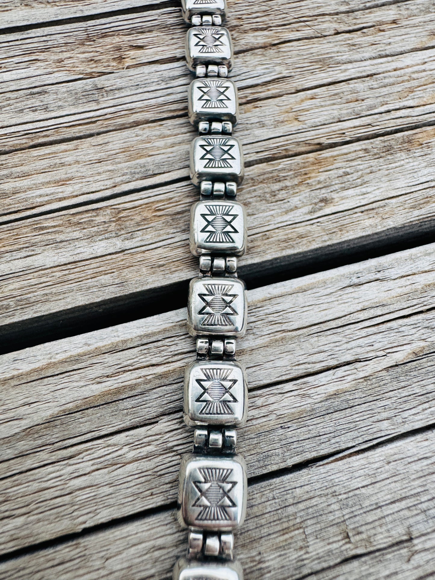 Sterling Silver Double Sided Blue Lapis Western Bracelet