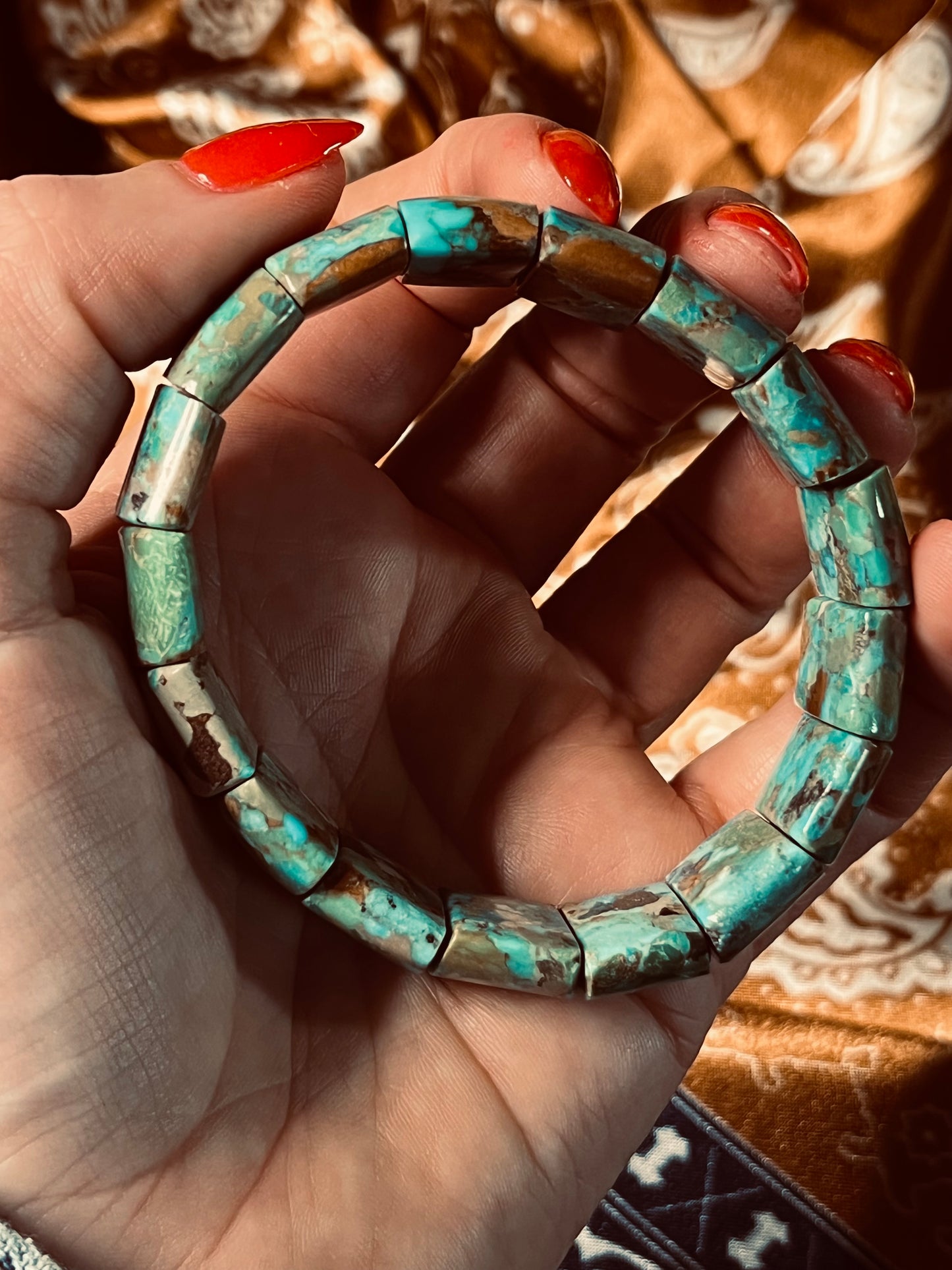 Natural Turquoise Stretch Bracelet