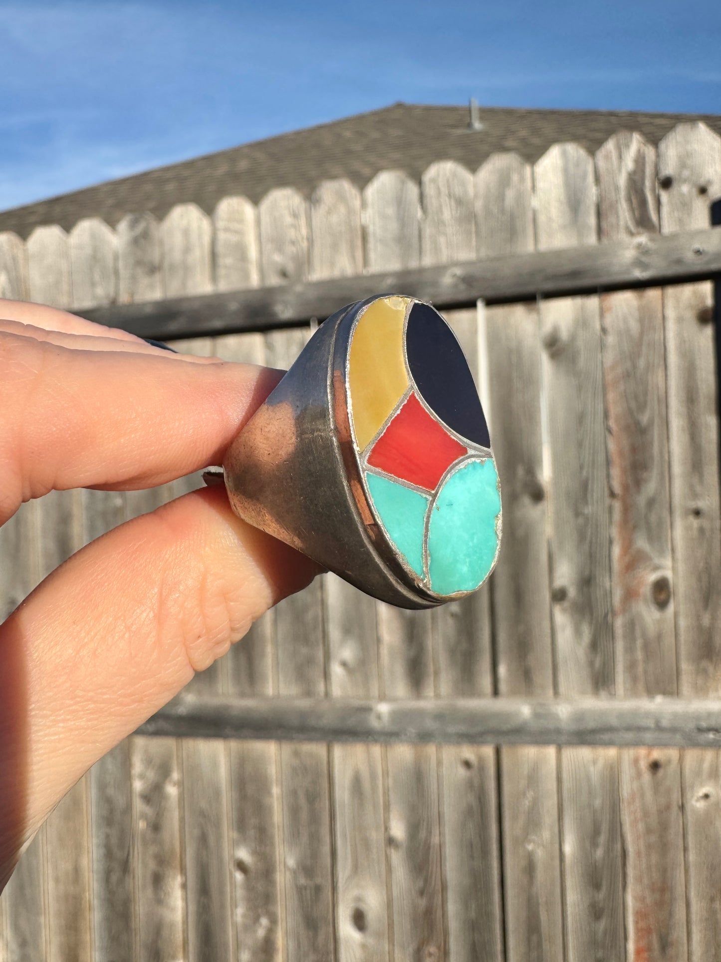 Vintage Sterling Silver Multi-Stone Ring