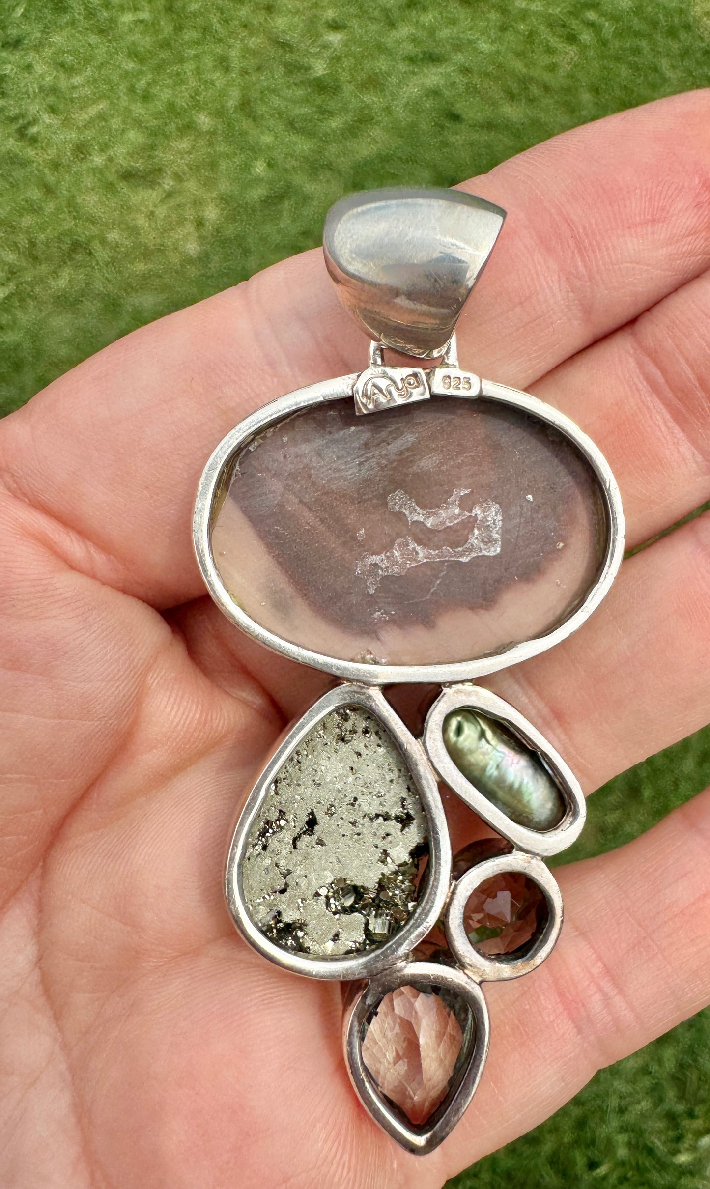 Sterling Silver Multi-Stone Fashion Pendant