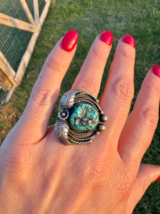 Vintage Handmade Sterling Turquoise Ring
