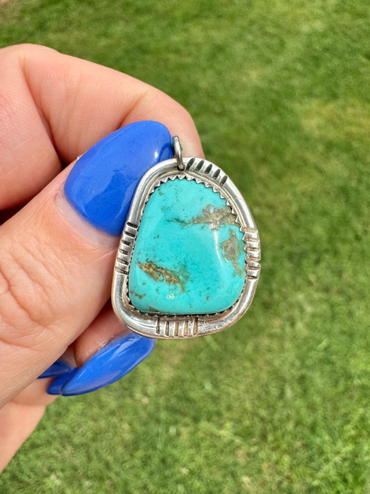 Sterling Silver Turquoise Charm Pendant
