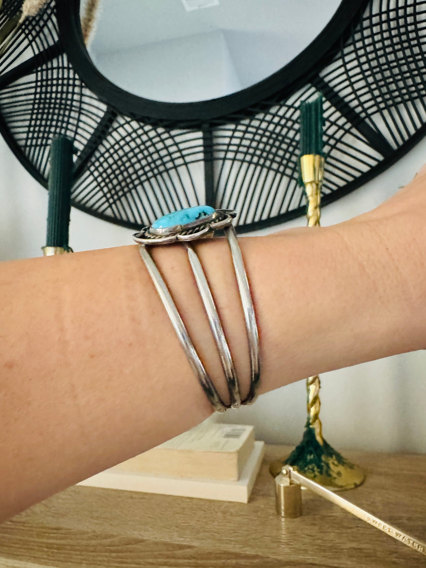 Vintage Sterling Silver Turquoise Cuff Bracelet