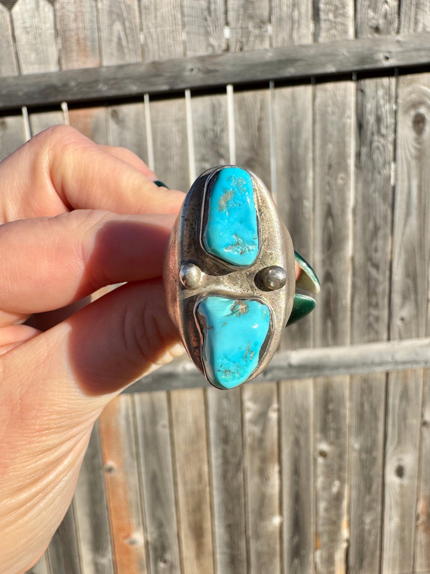 Vintage Sterling Silver Signed Turquoise Ring