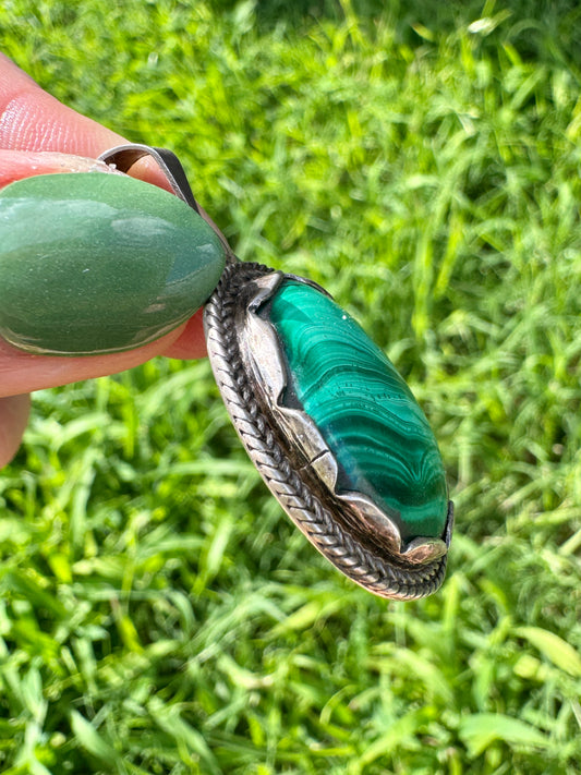 Sterling Silver Malachite Pendant