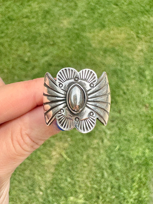 Western Sterling Silver Bow Tie Concho Ring