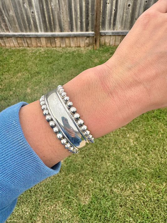 Sterling Silver Wide Cuff Bracelet