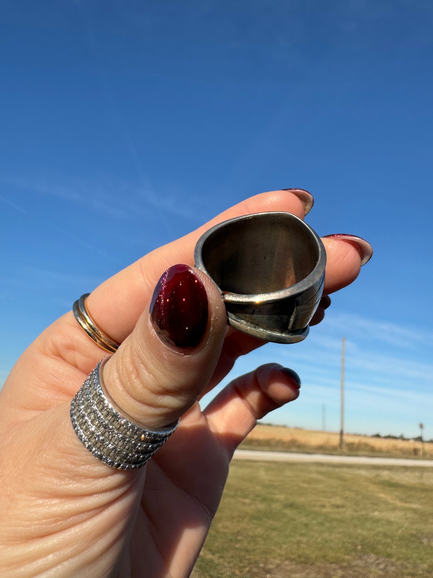 Large Vintage Raw Turquoise Wide Ring