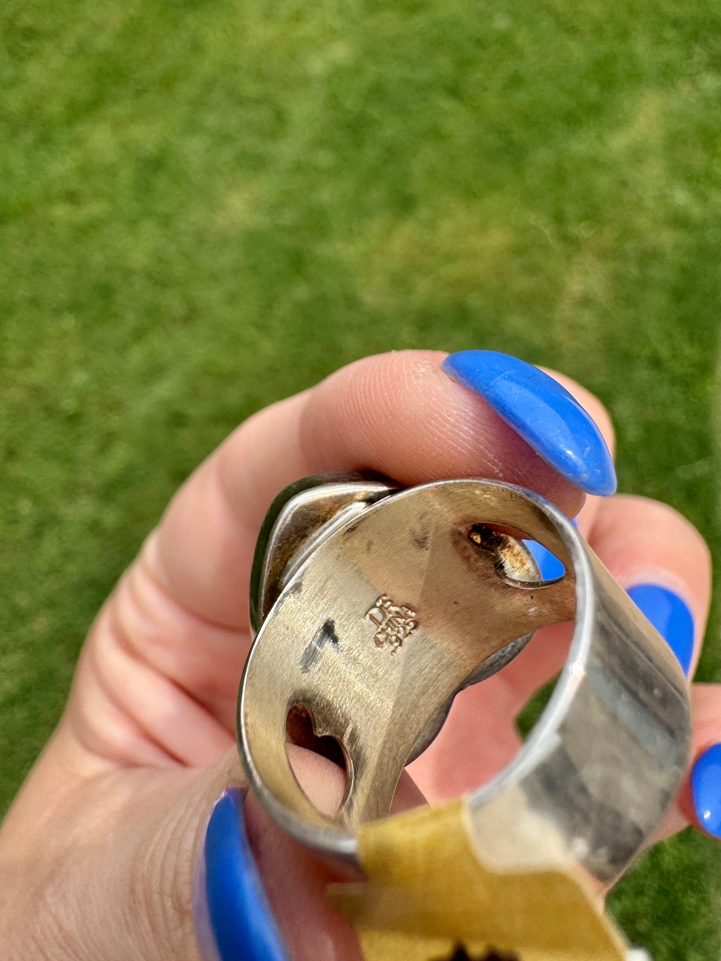 Vintage Sterling Silver Blue Lapis Heart Ring