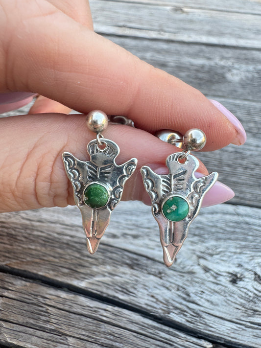 Arrowhead Sterling and Turquoise Earrings