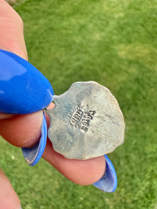 Sterling Silver Malachite Heart Charm Pendant