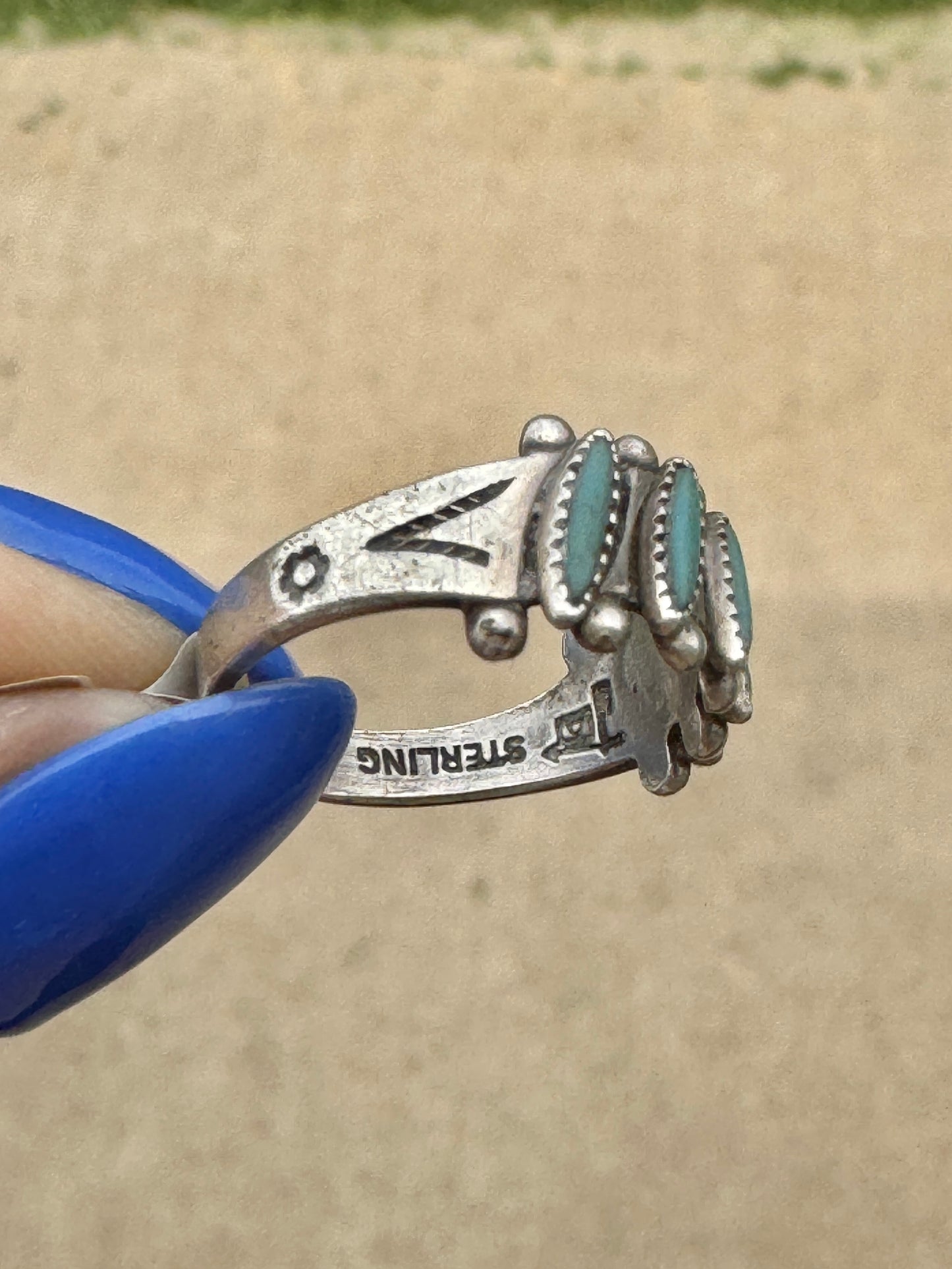 Vintage Sterling Zuni Turquoise Ring