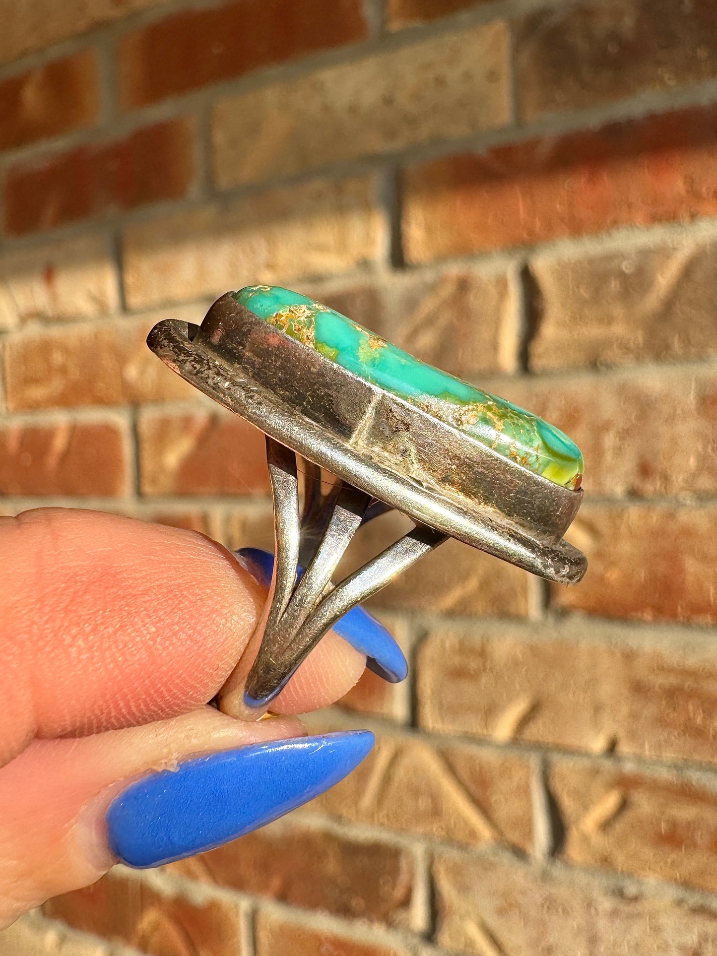 Vintage Sterling Silver Kingmans Turquoise Ring