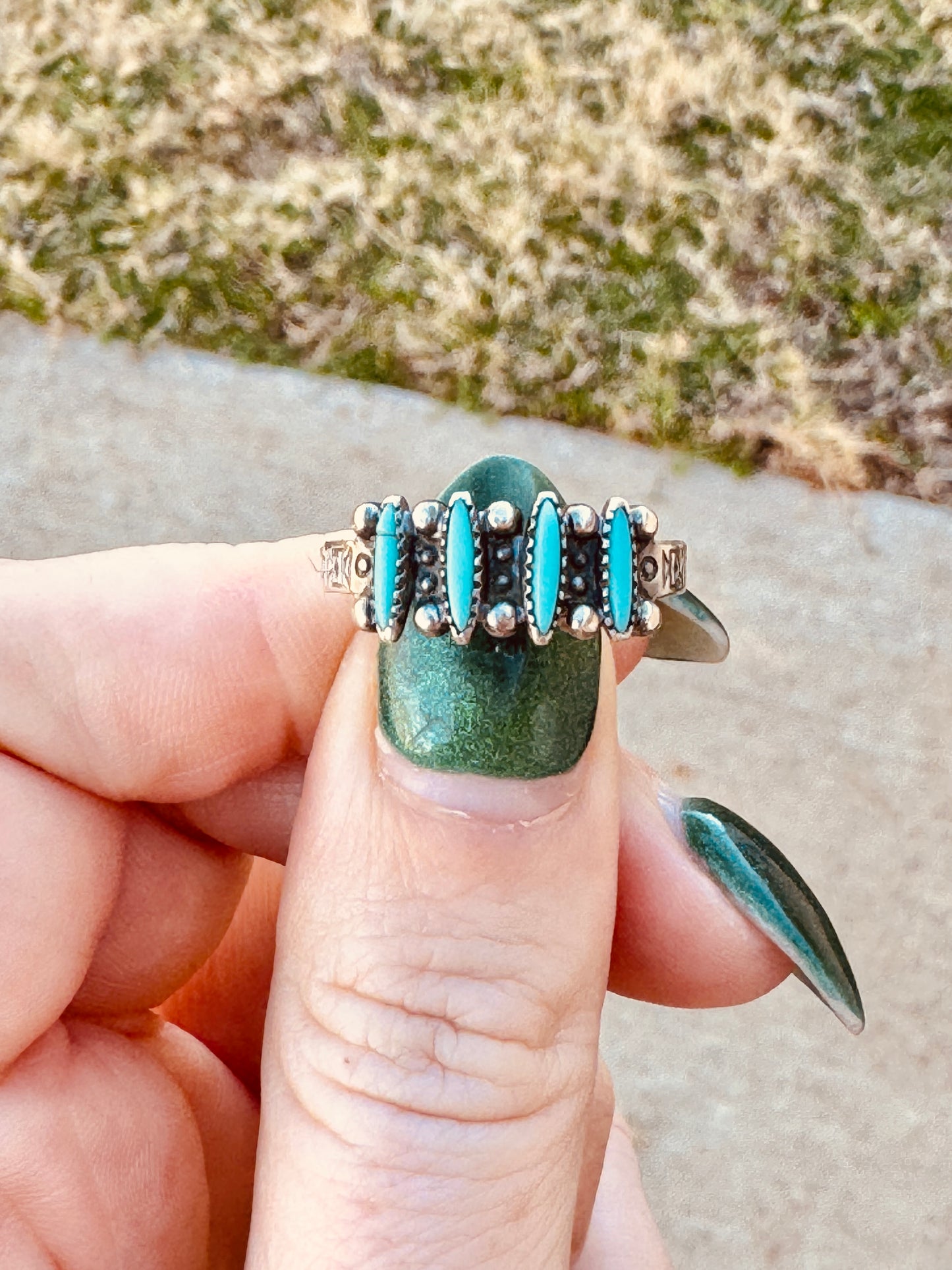 Sterling Silver Zuni Native Turquoise Ring