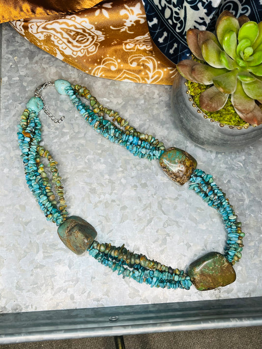 Chunky Turquoise Bead Necklace