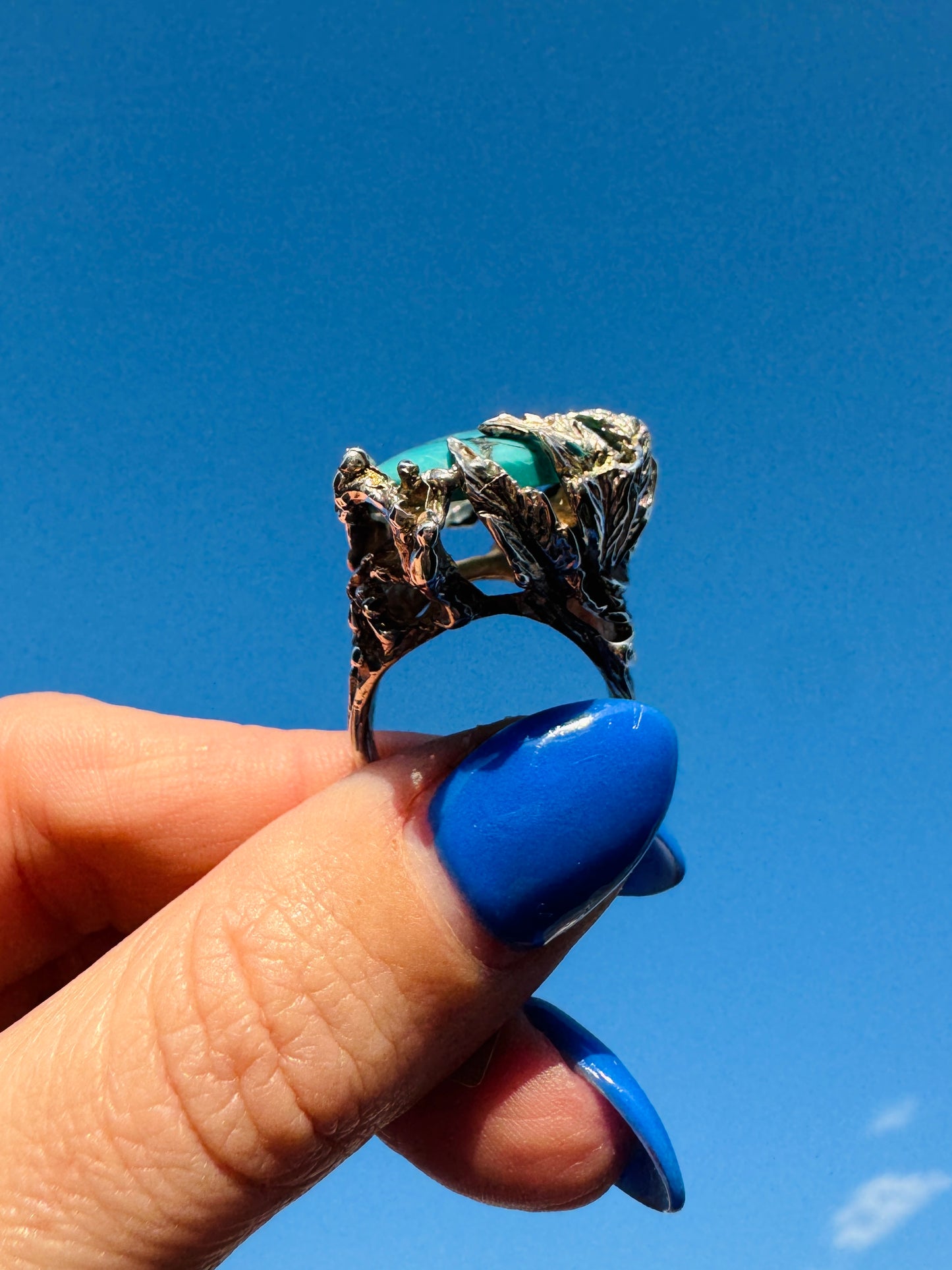 Sterling Silver Turquoise Nest Ring