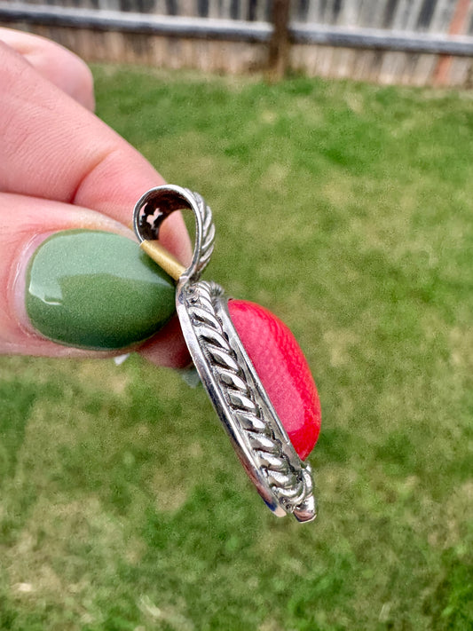 Sterling Silver Red Carnelian Pendant