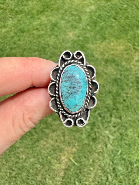 Vintage Sterling Silver Turquoise Ring